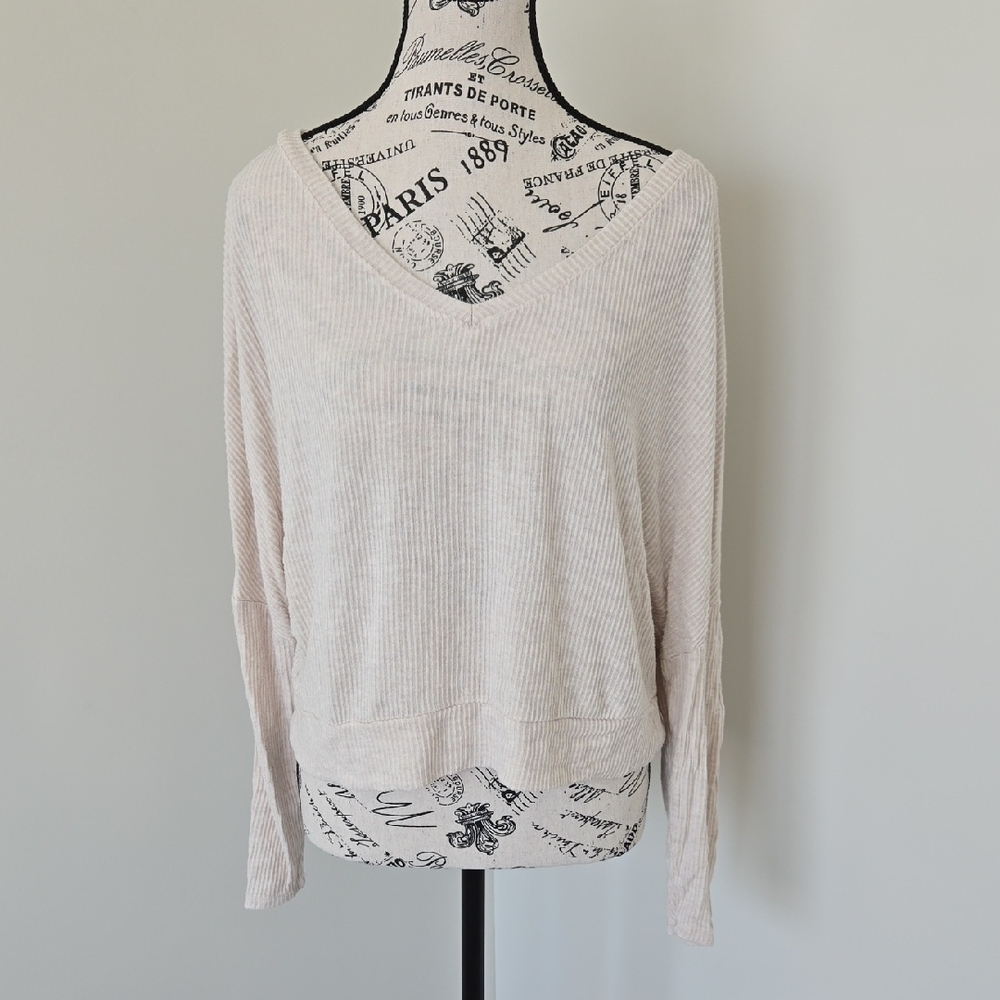 Stars Above Light Cream V-Neck Blouse